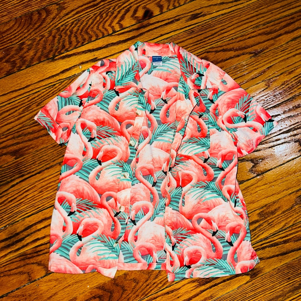 Flamingo Short-Sleeve Pocket Shirt for Boys